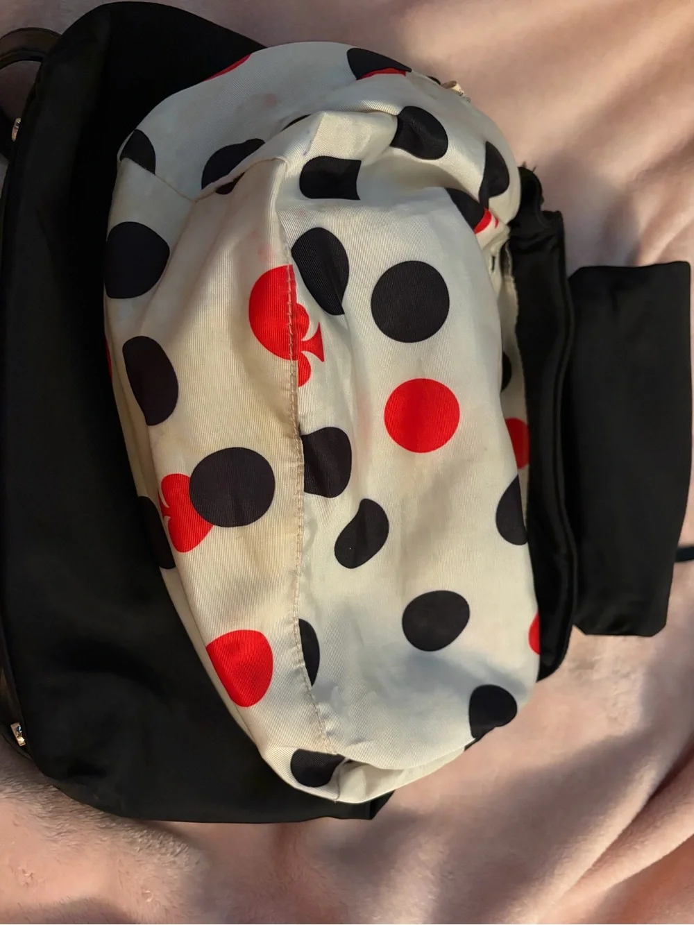kate spade black nylon backpack with gold-tone hardware